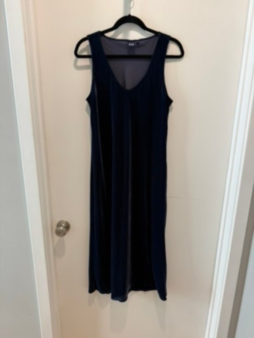 Gap Navy Blue Velvet Midi Dress Size M